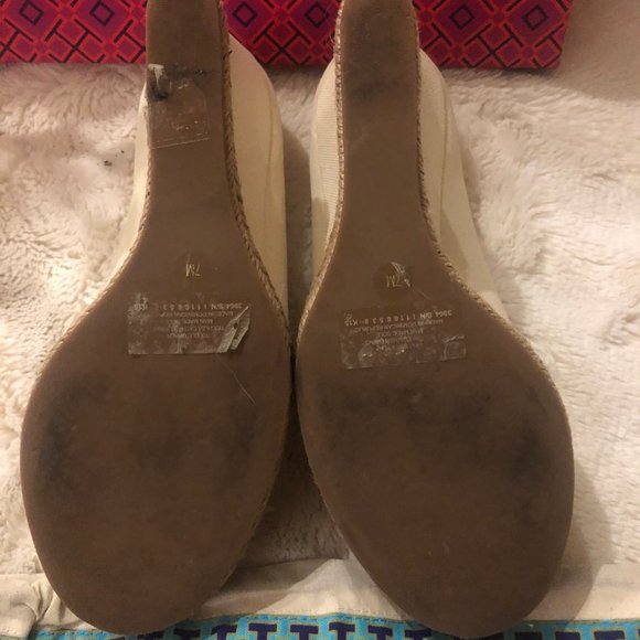 Tory Burch Ivory Canvas Espadrille Wedges - Picture 6 of 6